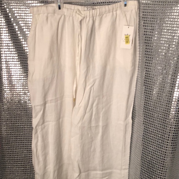Chaus Pants - White linen pants